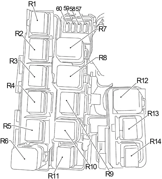 Nissan Navara D40 (2004-2014) - schematy bezpieczników i przekaźników