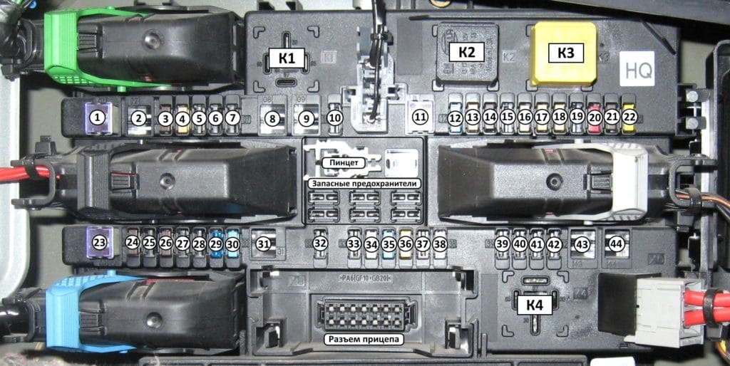 Opel Astra H (2004-2009) - schematy bezpieczników i przekaźników
