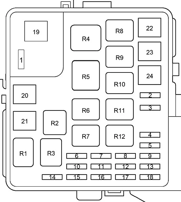 Toyota Prius (NHW11) (2000-2003) - schematy bezpieczników i przekaźników