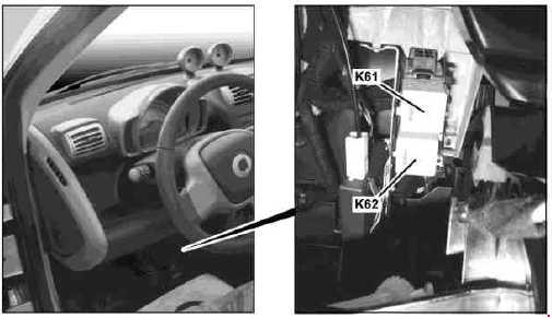 Smart Fortwo W451 (2007-2014) - schematy bezpieczników i przekaźników