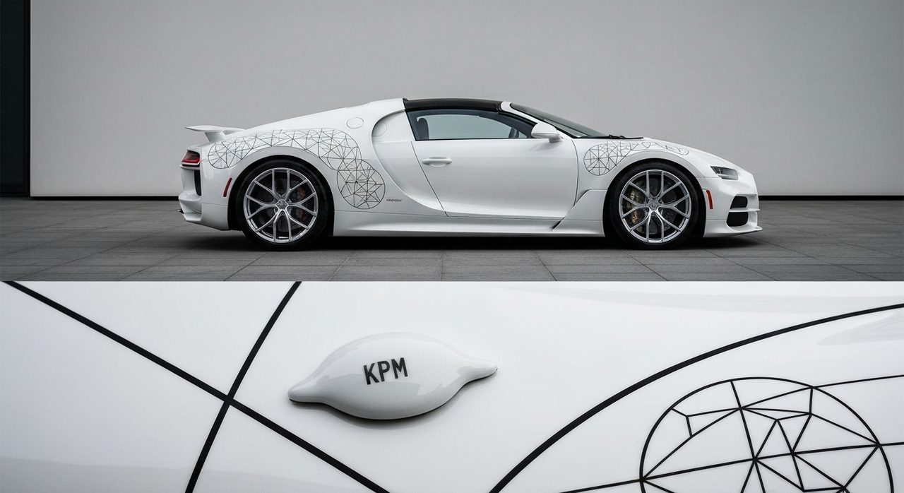 Bugatti Mistral Blanc Éternel: porcelana i cyfrowy wzór na finiszu ery W16