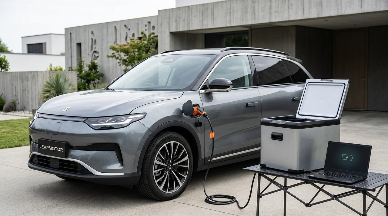 Leapmotor z adapterem V2L. Auto zasili sprzęty mocą 3300 W