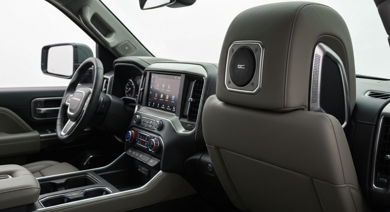 Nowy GMC Sierra 2027: obrotowy ekran i głośniki w zagłówkach